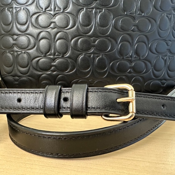 Coach Camera Bag in Signature Embossed Leather, Black - Picture 2 of 6